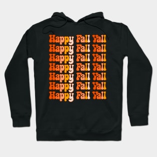 Groovy Happy Fall Yall Word Wall, Autumn Colors, Retro Vintage Hoodie